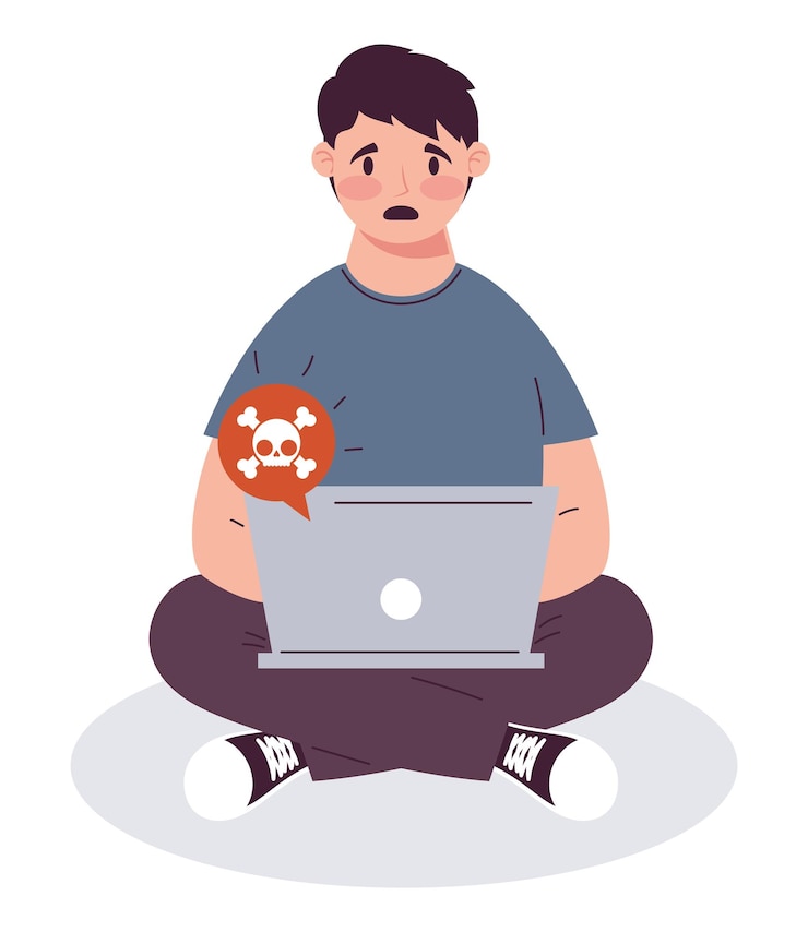 Free Vector victim of cyber fraud