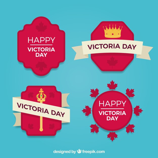Victoria day lable collection with crown and scepter