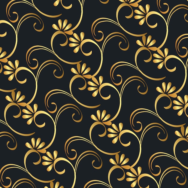 Free vector victorian and floral golden background