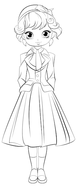 Free vector victorian outfit on a western girl
