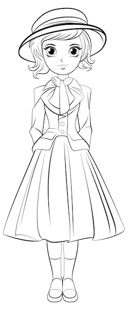 Free vector victorian outfit on a western girl