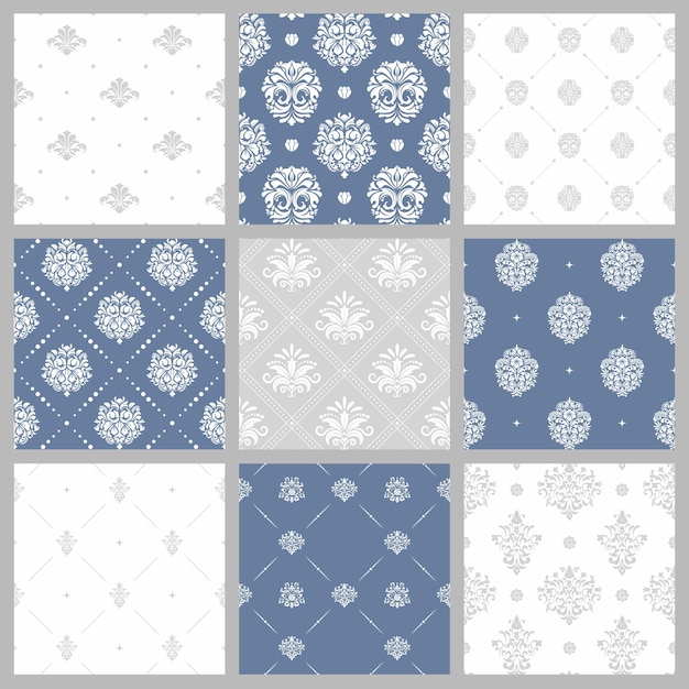 Victorian seamless patterns set