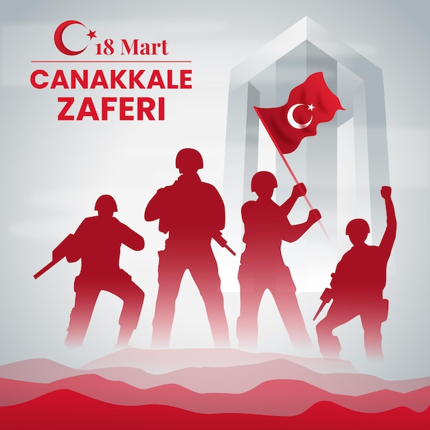 Vittoria di canakkale illustrazione gradiente