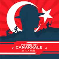 Vettore gratuito vittoria dell'illustrazione di canakkale