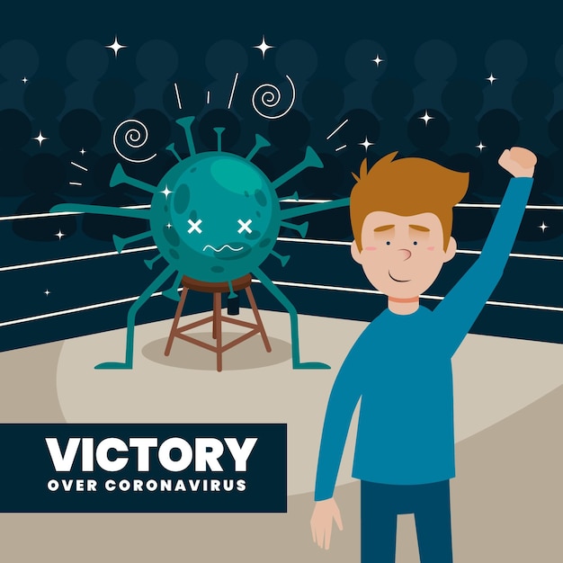 Free vector victory over coronavirus illustration