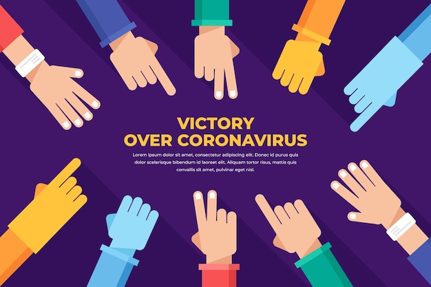 Free vector victory over coronavirus