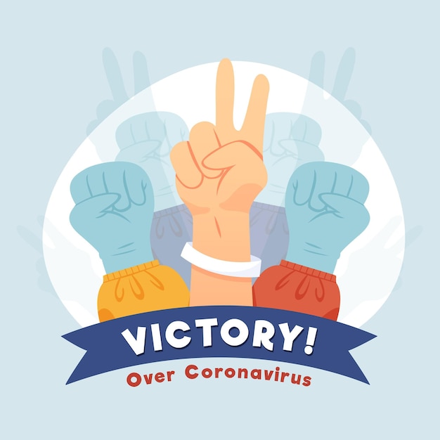 Free vector victory over coronavirus