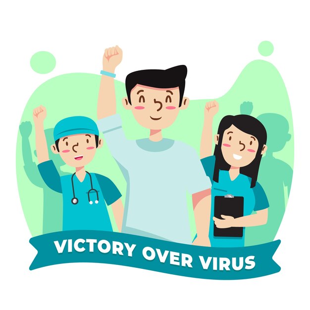Victory over covid-19 doctors and patients