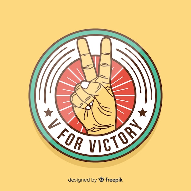 Free vector victory hand peace sign background