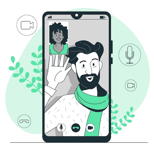 Free vector video call concept illustration