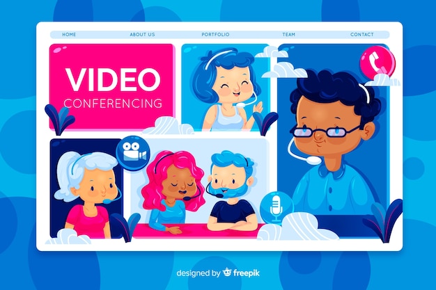 Video conferencing concept for landing page