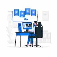 Free vector video files concept illustration