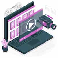 Free vector video files concept illustration