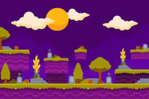 Free vector video game background design