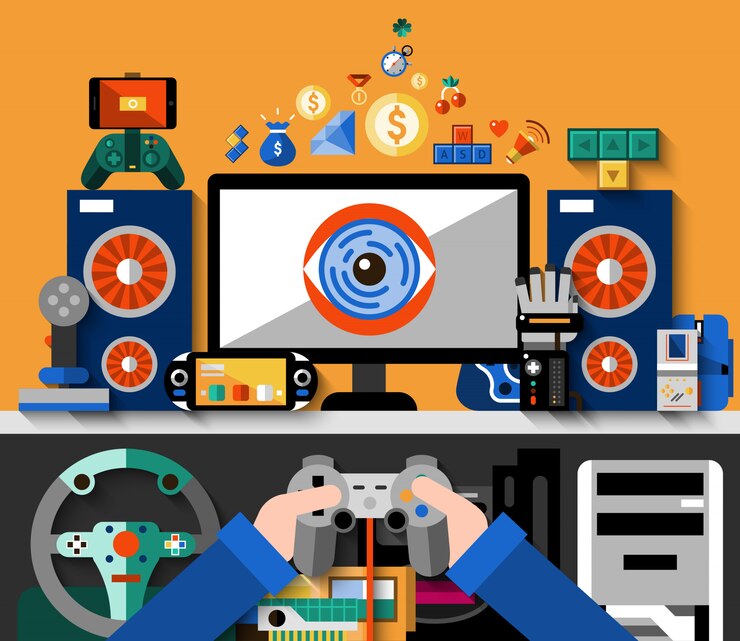 Free Vector video game concept
