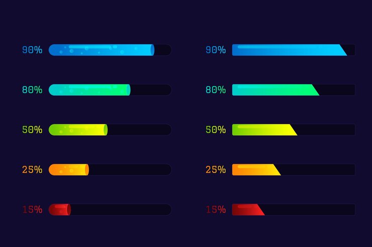 Free Vector video game health bar element collection