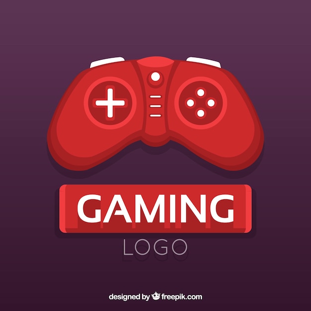 Free vector video game logo template with joystick