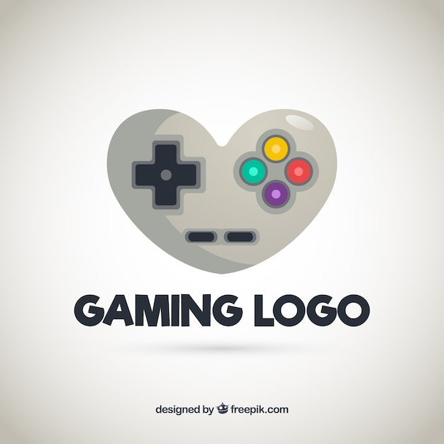 Video game logo template with joystick