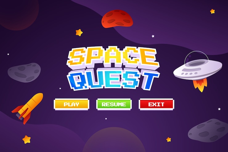 Free Vector video game space  flat background