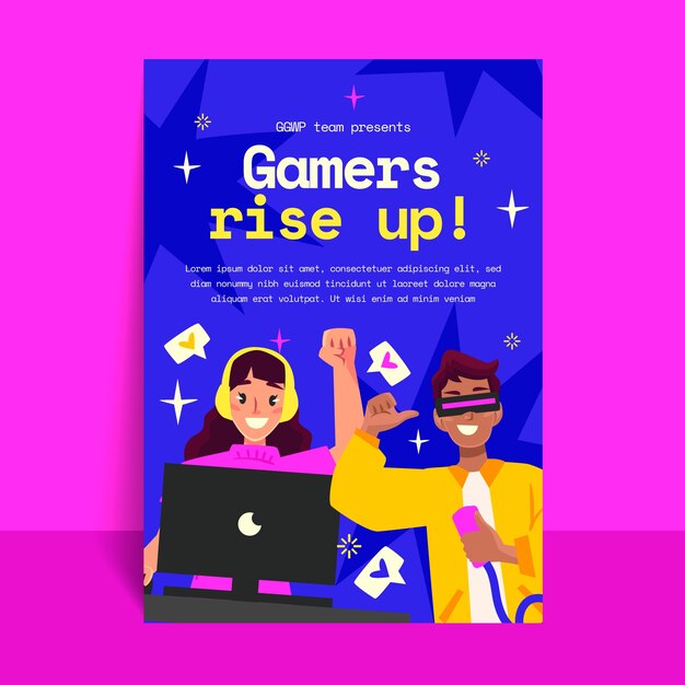 Free Vector | Video gaming and leisure vertical poster template