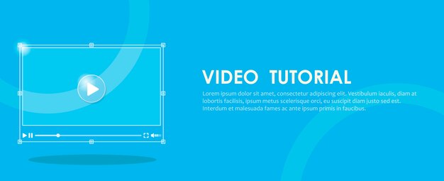 Video tutorial banner. Hand pressing a computer.