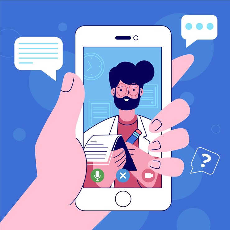 Free Vector videocalling with therapist