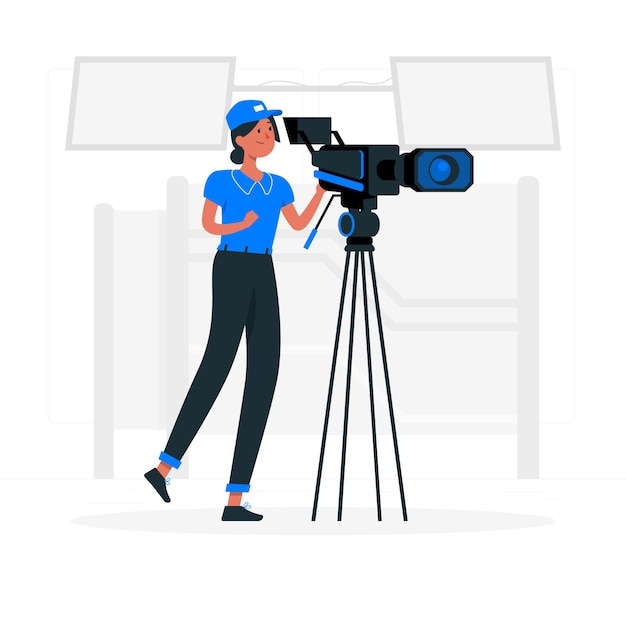 Free vector videographer concept illustration