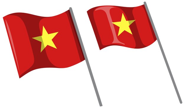 Vietnam flag with pole