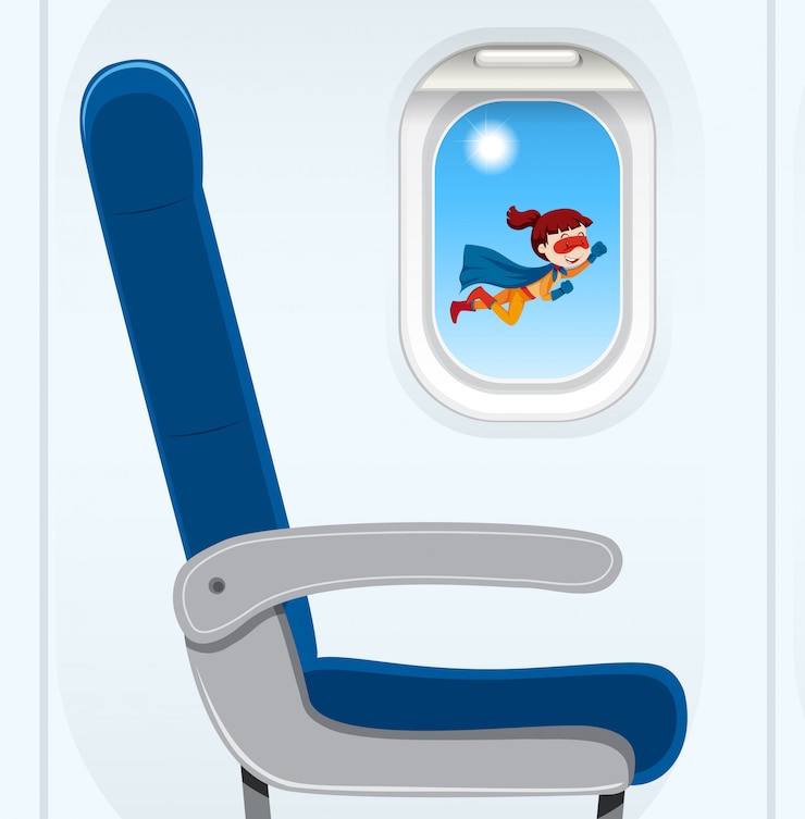 Free Vector a view of super hero fly