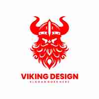 Free vector viking design silhouette logo design