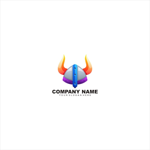 viking mask logo colorful gradient