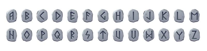 Viking runes alphabet celtic font with runic signs