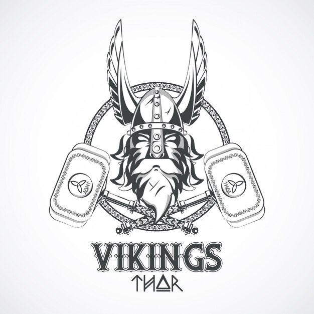 Vikings warriors printed tshirt 