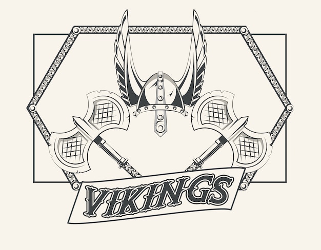 Free vector vikings warriors printed tshirt