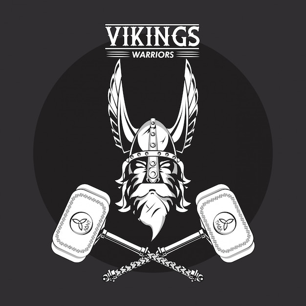 ヴァイキング戦士のプリントTシャツ