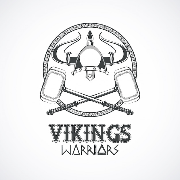 Free vector vikings warriors printed tshirt