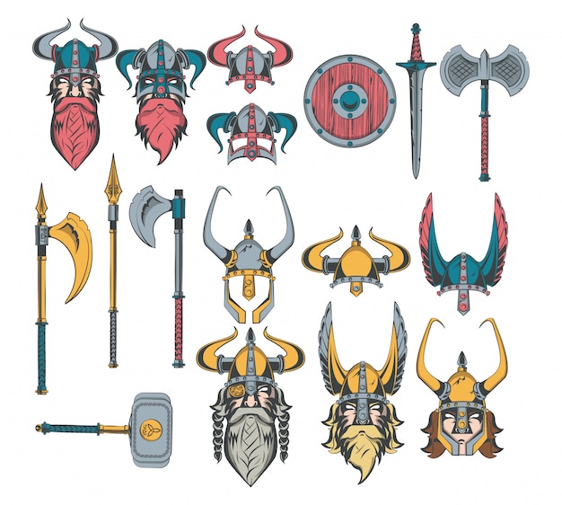 Vikings warriors set of drawings