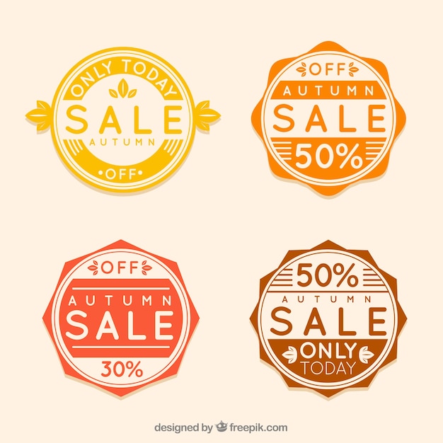 Vintafe set of autumn sale badges