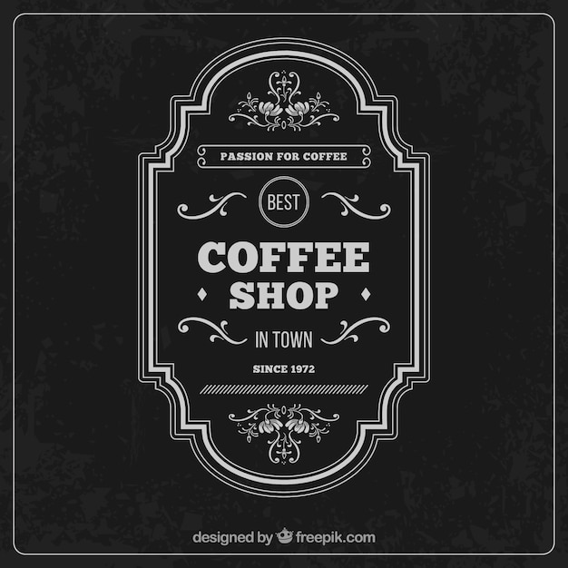 Vettore gratuito vintag etichetta coffee shop