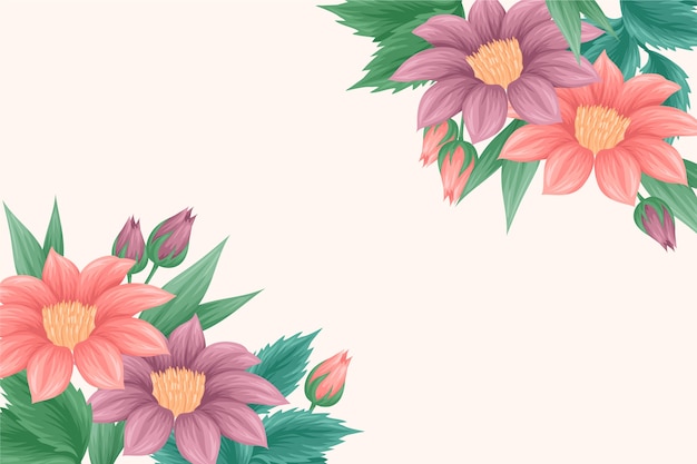 Vintage 2d flowers background