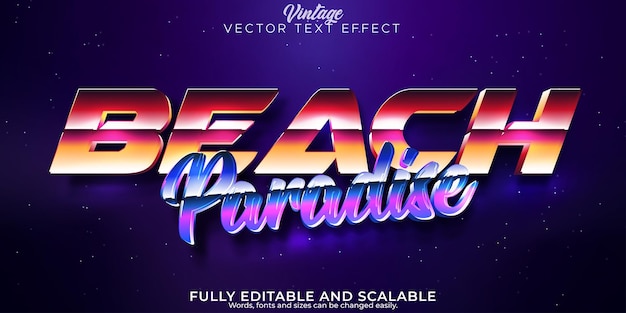 Free vector vintage 80s text effect editable retro future and cyber space text style