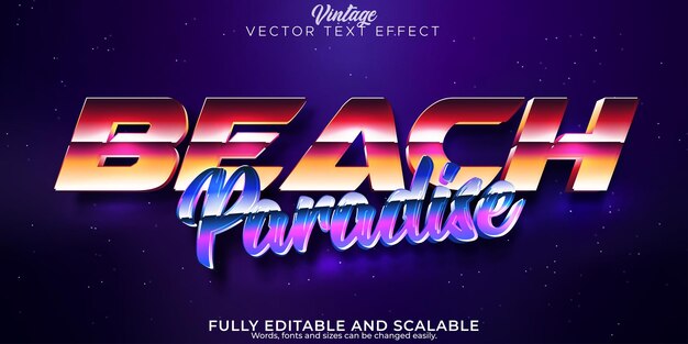 Vintage 80s text effect editable retro future and cyber space text style