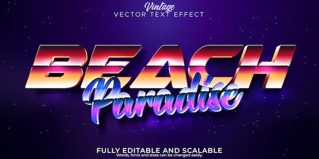 Vintage 80s text effect editable retro future and cyber space text style