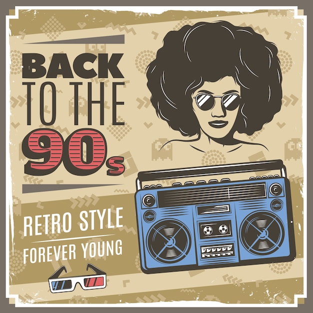 Free vector vintage 90s style poster