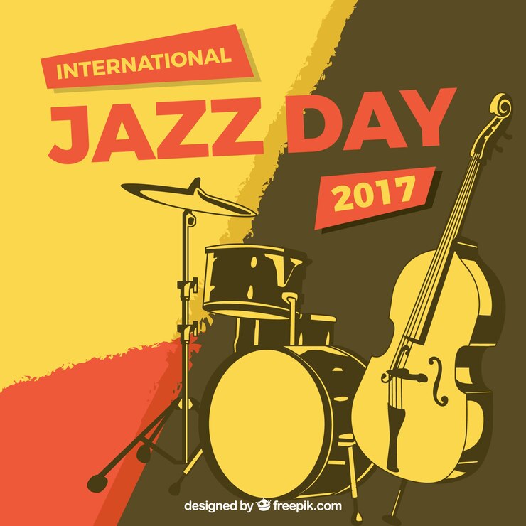 Free Vector vintage abstract background with jazz instruments