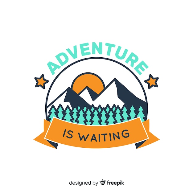 Vintage adventure logo background Free Vector