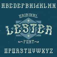 Бесплатное векторное изображение Старинный алфавит и шрифт этикеток по имени лестер.