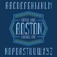 Free vector vintage alphabet and label typeface named boston.