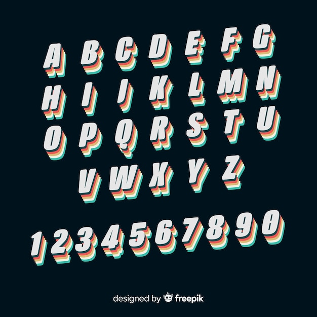 Vintage alphabet template flat design