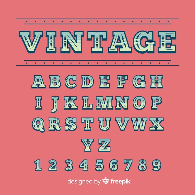 Free vector vintage alphabet template